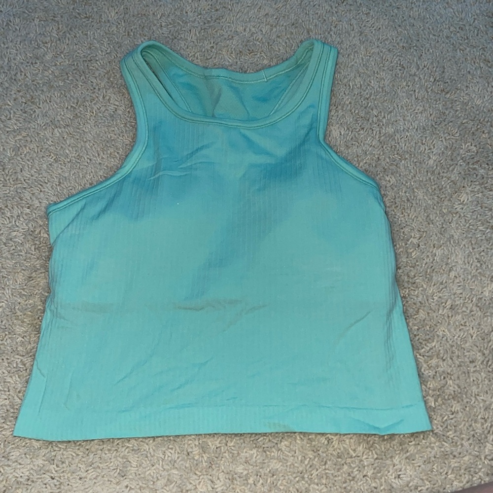 Ebb to street cropped razorback tank top Mint green color